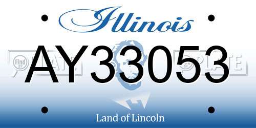 AY33053 Illinois License Plate
