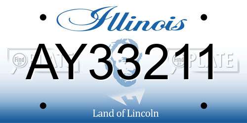 AY33211 Illinois License Plate