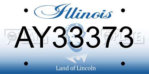 AY33373 Illinois License Plate