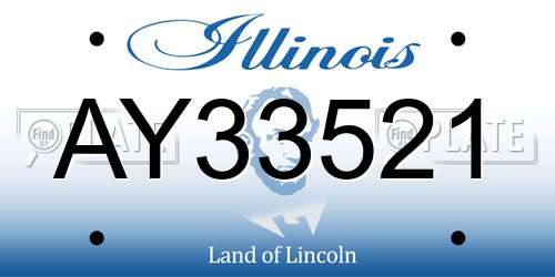 AY33521 Illinois License Plate