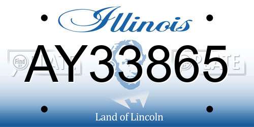 AY33865 Illinois License Plate