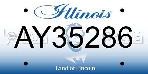 AY35286 Illinois License Plate