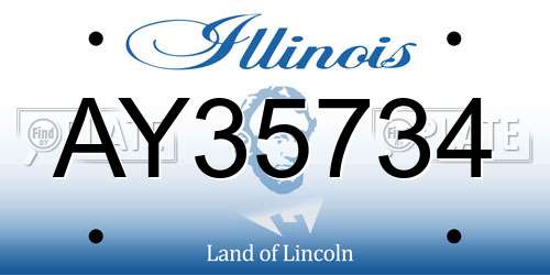 AY35734 Illinois License Plate