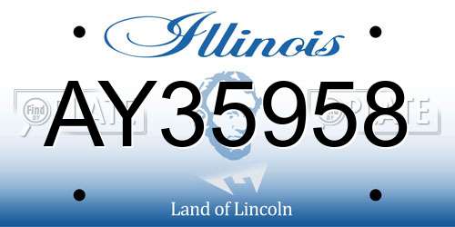 AY35958 Illinois License Plate