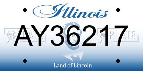 AY36217 Illinois License Plate