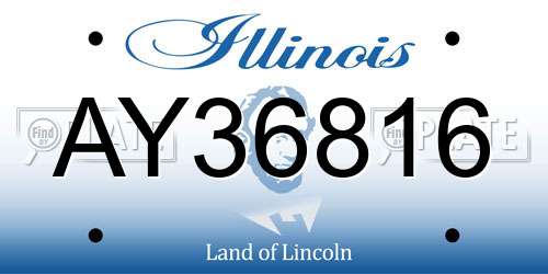 AY36816 Illinois License Plate