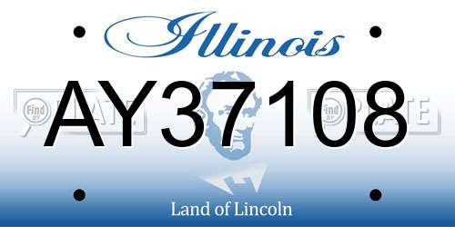 AY37108 Illinois License Plate