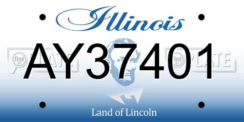 AY37401 Illinois License Plate