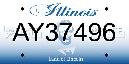 AY37496 Illinois License Plate