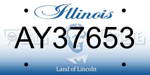 AY37653 Illinois License Plate