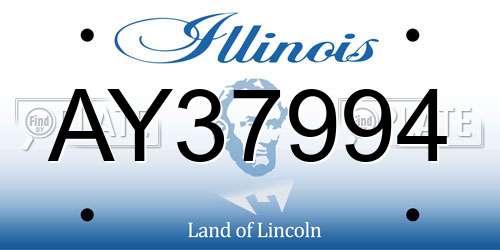 AY37994 Illinois License Plate