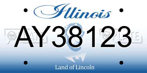 AY38123 Illinois License Plate
