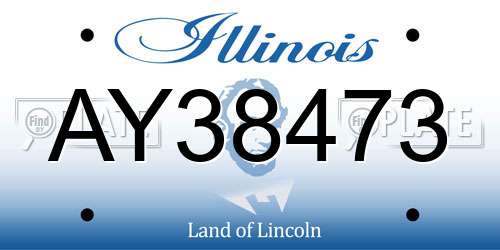 AY38473 Illinois License Plate