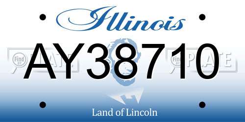AY38710 Illinois License Plate