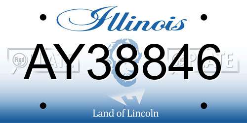 AY38846 Illinois License Plate