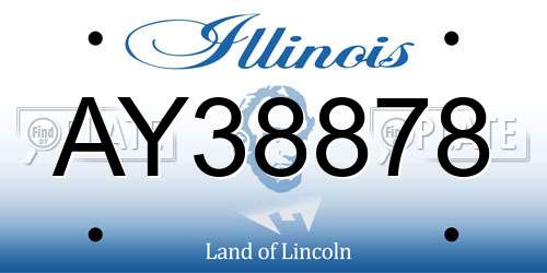 AY38878 Illinois License Plate