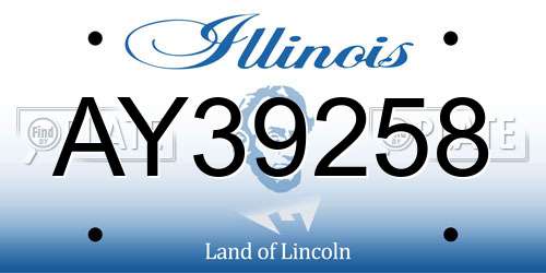 AY39258 Illinois License Plate