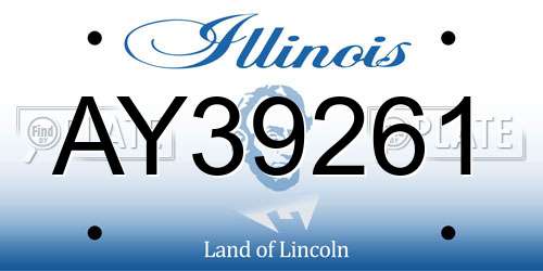 AY39261 Illinois License Plate