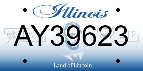 AY39623 Illinois License Plate