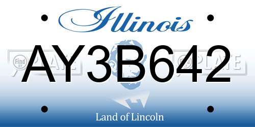 AY3B642 Illinois License Plate