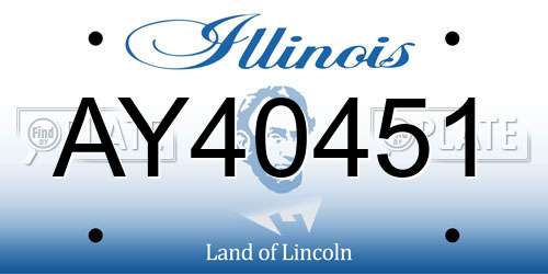 AY40451 Illinois License Plate