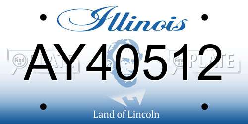 AY40512 Illinois License Plate