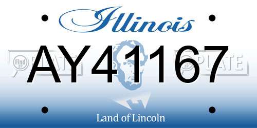 AY41167 Illinois License Plate