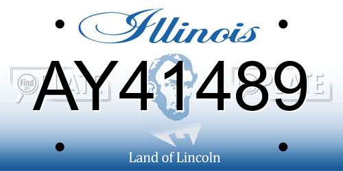 AY41489 Illinois License Plate