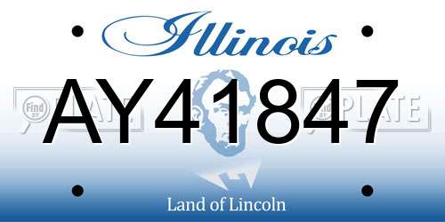 AY41847 Illinois License Plate