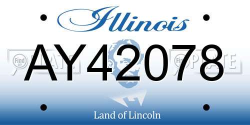 AY42078 Illinois License Plate