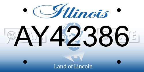 AY42386 Illinois License Plate