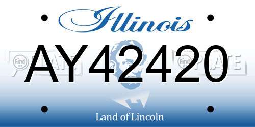 AY42420 Illinois License Plate