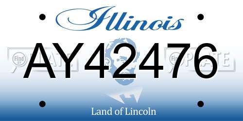 AY42476 Illinois License Plate