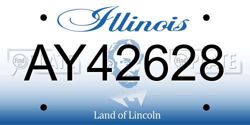 AY42628 Illinois License Plate