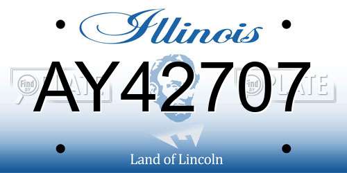 AY42707 Illinois License Plate