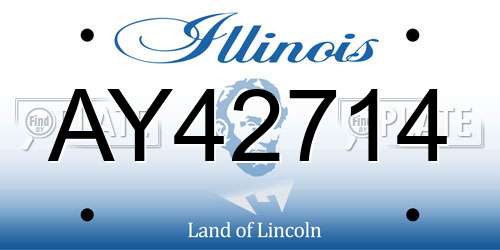 AY42714 Illinois License Plate