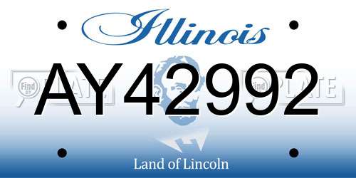 AY42992 Illinois License Plate