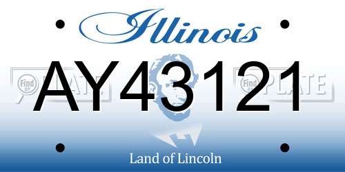 AY43121 Illinois License Plate