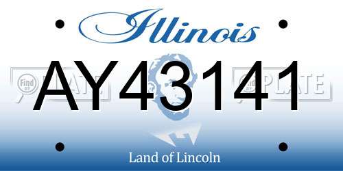 AY43141 Illinois License Plate