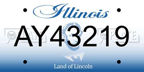 AY43219 Illinois License Plate