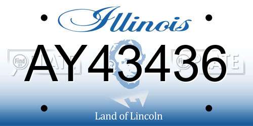 AY43436 Illinois License Plate