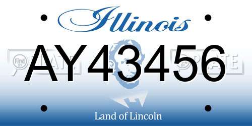 AY43456 Illinois License Plate