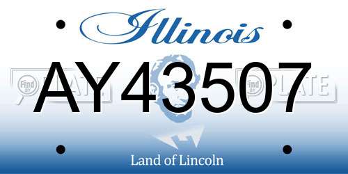 AY43507 Illinois License Plate