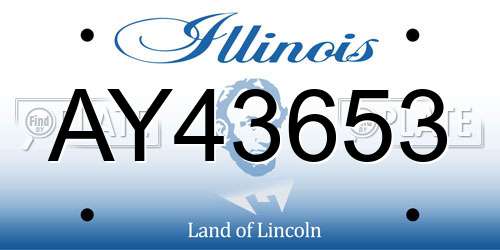 AY43653 Illinois License Plate