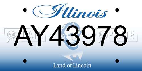 AY43978 Illinois License Plate