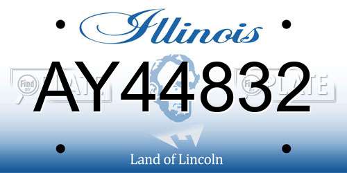 AY44832 Illinois License Plate