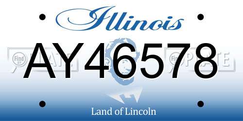 AY46578 Illinois License Plate