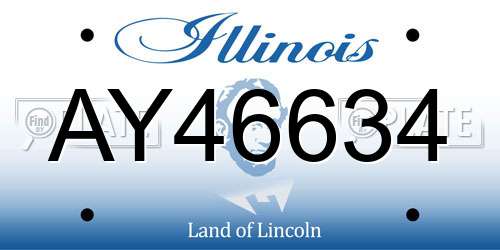 AY46634 Illinois License Plate