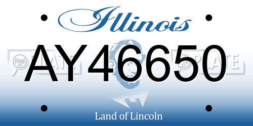 AY46650 Illinois License Plate