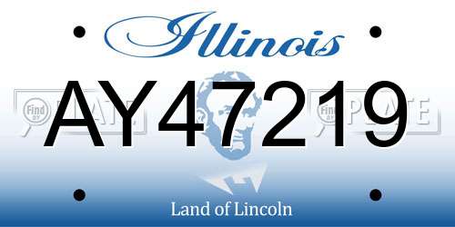 AY47219 Illinois License Plate